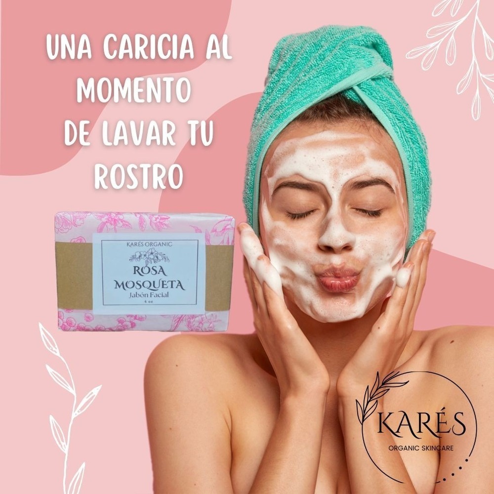 JABON FACIAL ACEITE DE ROSA MOSQUETA PARA PIEL SECA, AVEJENTADA,OPACA Y MANCHAS!